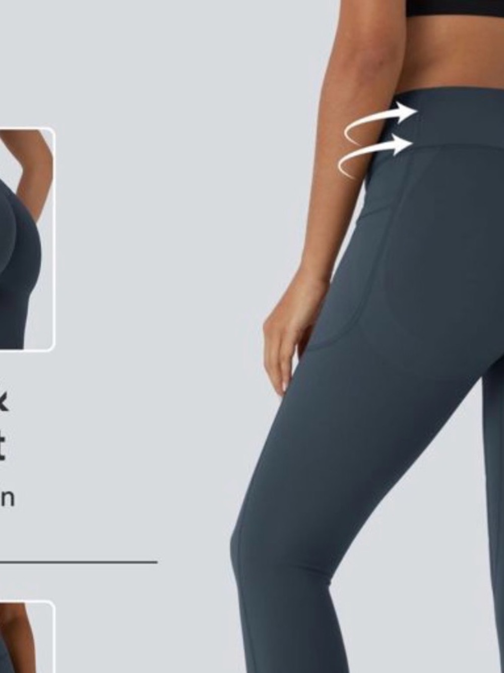 HALARA Black High-Rise Women’s Ribbed Leggings - Picture 7 of 7
